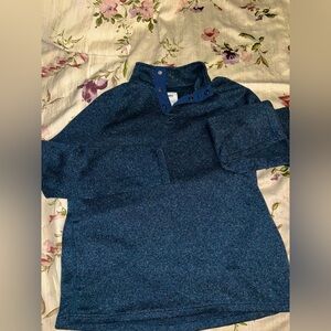 Sonoma Navy Button Quarter Turtleneck Sweater